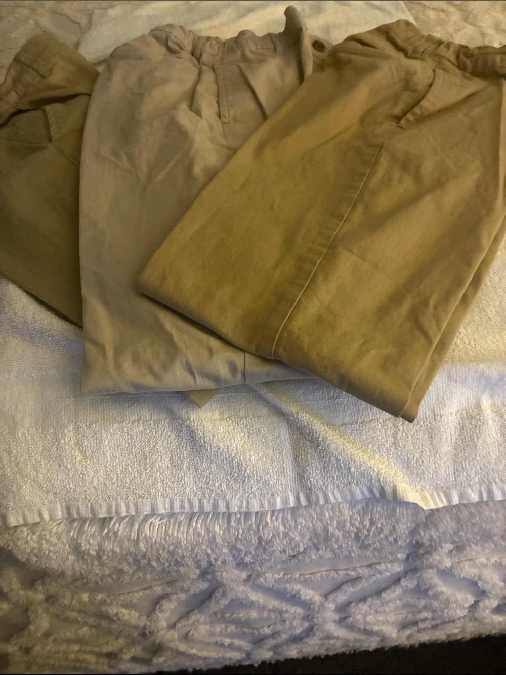 Chino “Place” 3-pr.of Boy’s Adjustable Elastic-Waist Chino PantsTan brown beige